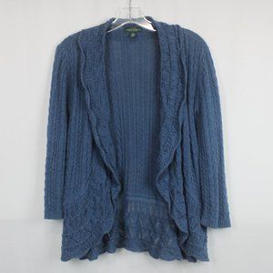 Lauren Ralph Lauren Light Blue Dainty Crochet Knit Cardigan